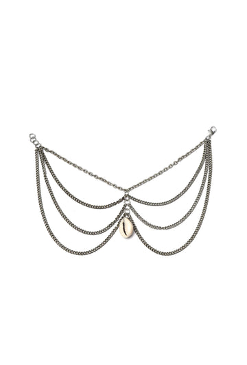 Set of 2: Silver-Plated Multi-String Cowrie Shell Anklet